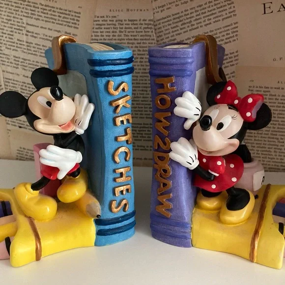 Rare set of Mickey and Minnie bookends